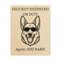 German Shephard Security Sign - Custom Dog Name