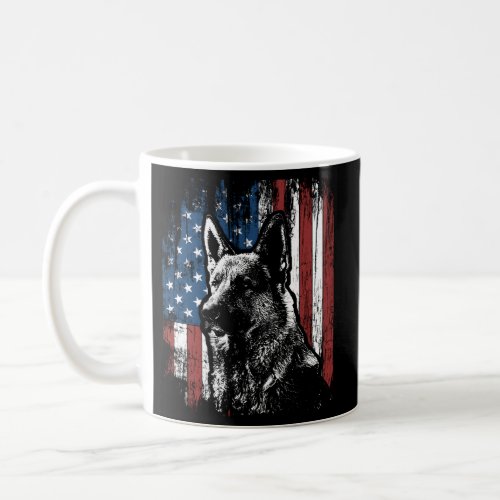 German Shepherd 4Th Of July American Flag Coffee Mug