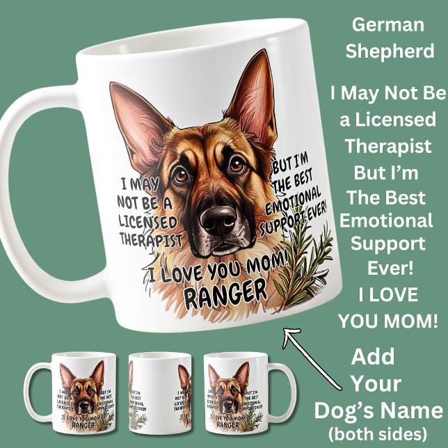 German Shepherd  Add Dog's Name, Change Text       Coffee Mug (Creator Uploaded)