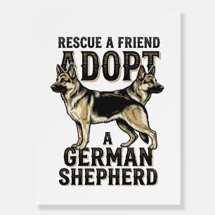 German Shepherd Adoption Vintage Rescue Dog Shirt  Foam Board