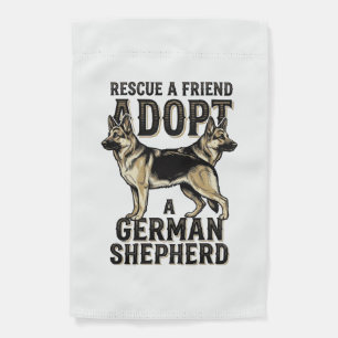 German Shepherd Adoption Vintage Rescue Dog Shirt  Garden Flag