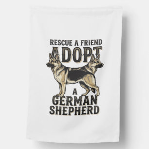 German Shepherd Adoption Vintage Rescue Dog Shirt  House Flag