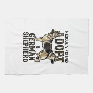 German Shepherd Adoption Vintage Rescue Dog Shirt Kitchen Towel