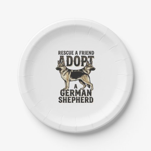 German Shepherd Adoption Vintage Rescue Dog Shirt  Paper Plates