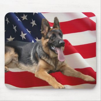 German Shepherd All American Mousepad by normagolden at Zazzle