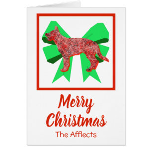 German Shepherd / Alsatian Christmas Dog Bow Card
