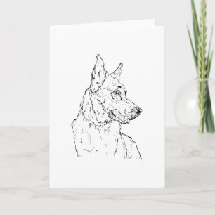 German Shepherd Alsatian Dog Art Holiday Card