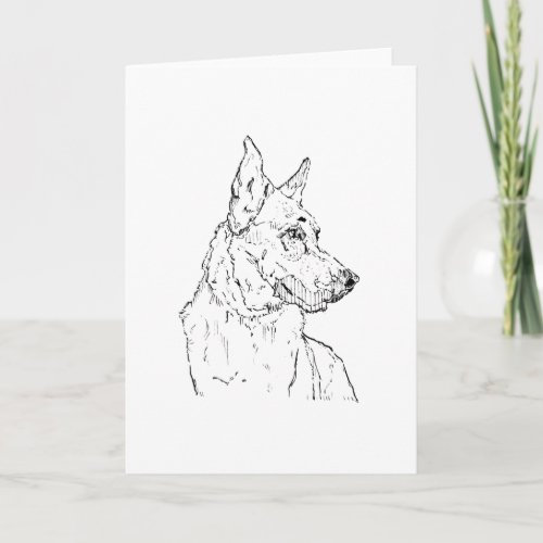 German Shepherd Alsatian Dog Art Holiday Card