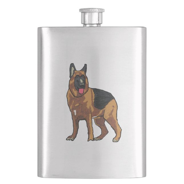 German Shepherd Alsatian Flask (Front)