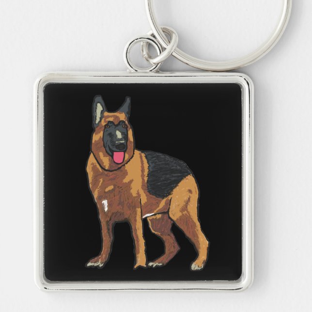 German Shepherd Alsatian Keychain (Front)