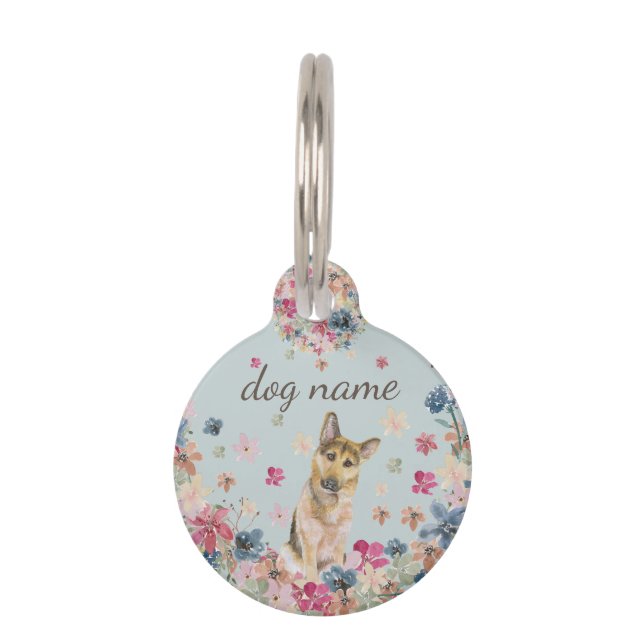 German Shepherd Alsatian Pet ID Tag (Front)