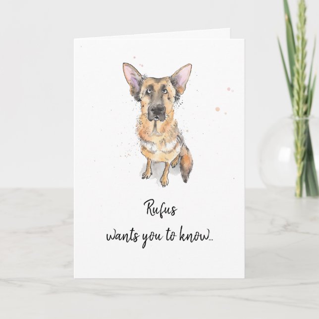 German Shepherd, Alsation customized Father’s day  Card (Front)