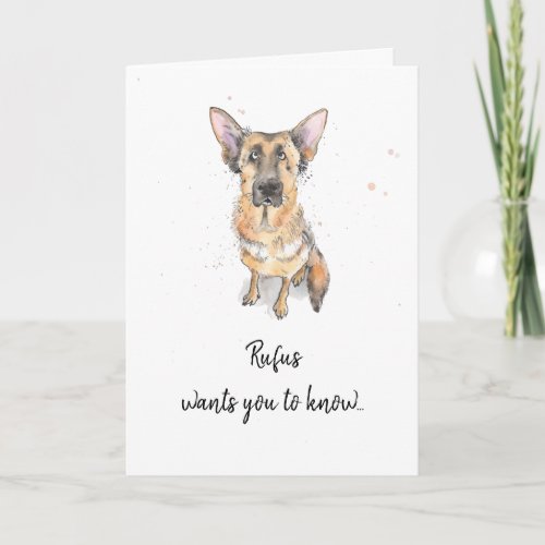 German Shepherd Alsation customized Fathers day  Card