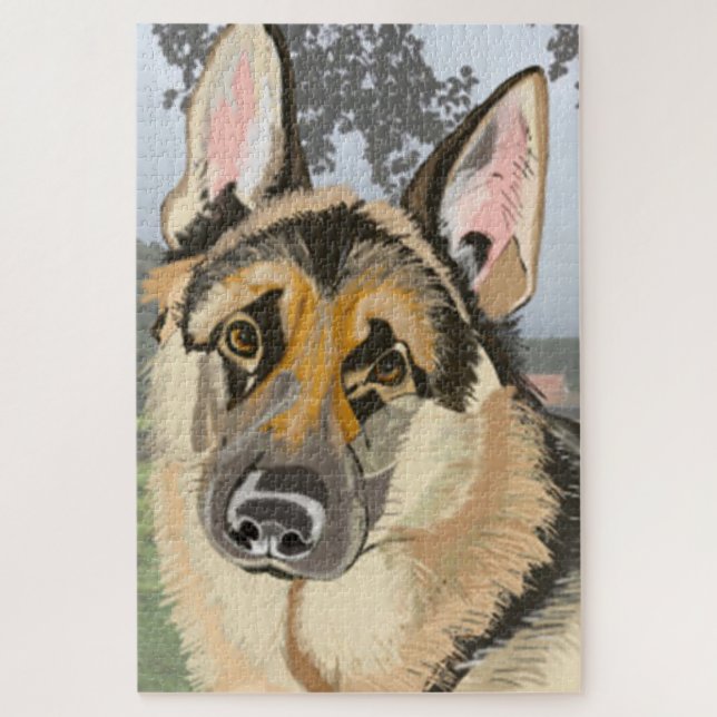 German Shepherd, Alsation Portrait Jigsaw Puzzle (Vertical)