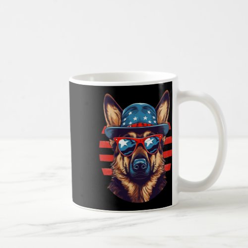 German Shepherd American Dog Fourth Of July 4th  Coffee Mug