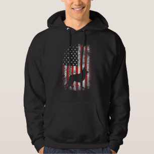 German Shepherd American Flag 4th Of July Usa Patr Hoodie