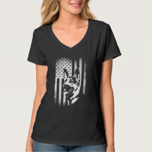 German Shepherd American Flag Dog Dad Dog Mom T-Shirt