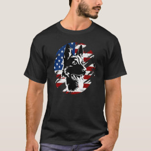German Shepherd American Flag Dog Men Women T-Shirt