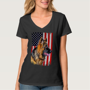 German Shepherd American Flag German Shepherd T-Shirt