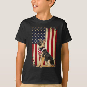 German Shepherd American Flag Shirt Independence 4