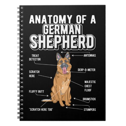 German Shepherd Anatomy Funny Dog Notebook