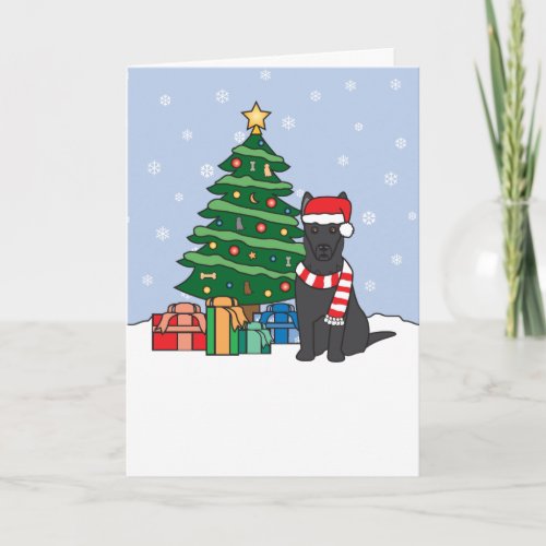 German Shepherd and Christmas Tree Holiday Card