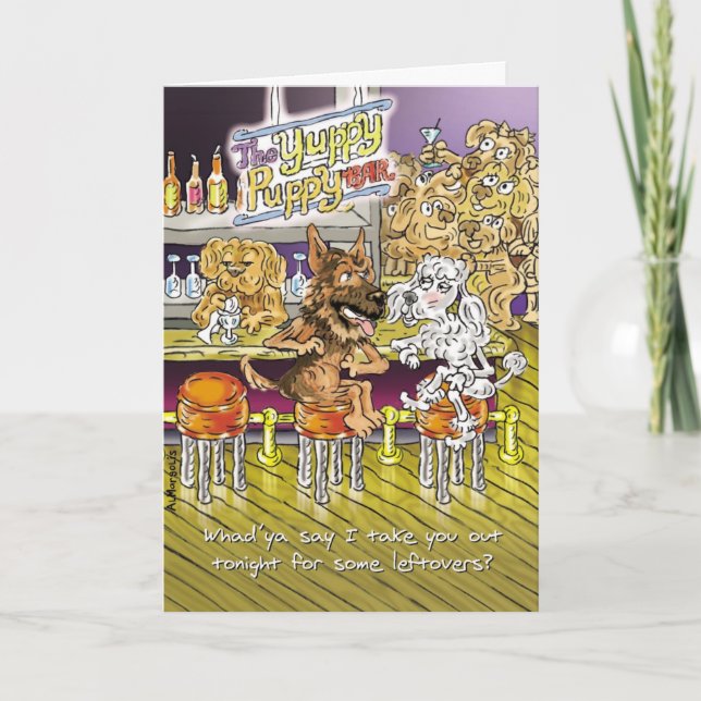 German Shepherd and Poodle Funny Birthday Card (Front)