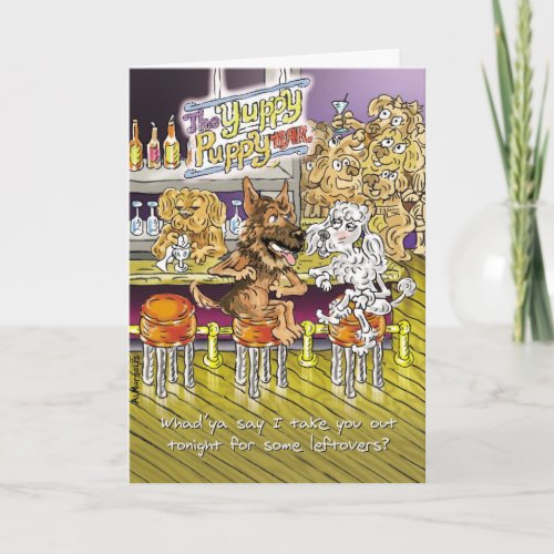 German Shepherd and Poodle Funny Birthday Card