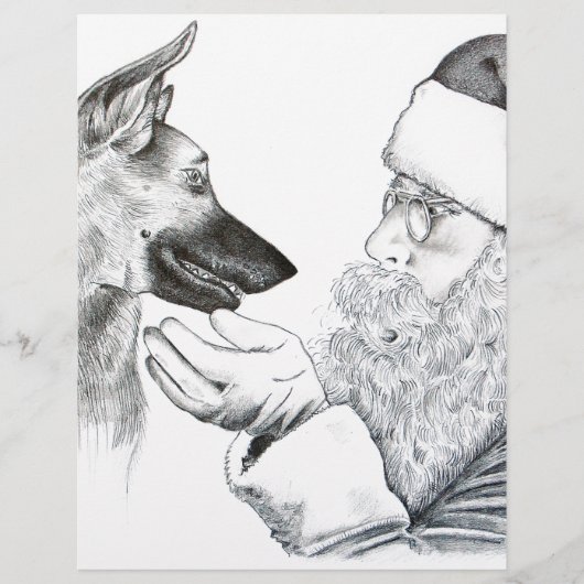 German Shepherd and Santa (Front)