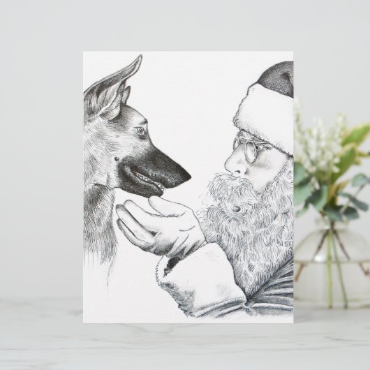 German Shepherd and Santa (Standing Front)