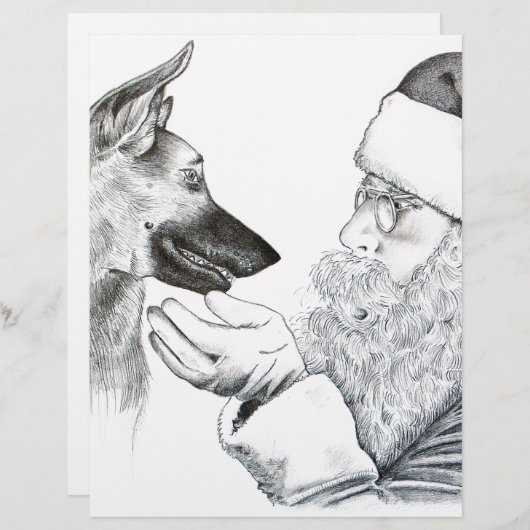 German Shepherd and Santa (Front/Back)