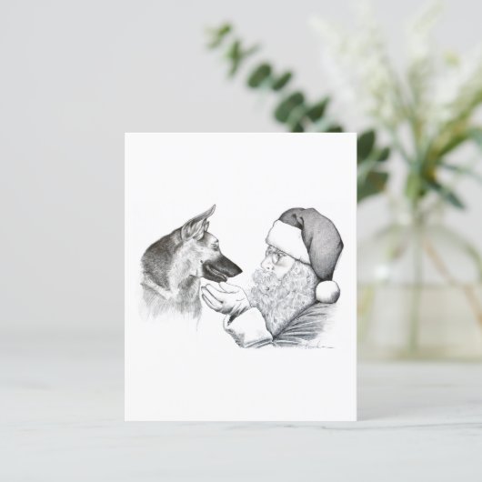 German Shepherd and Santa (Standing Front)