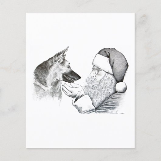 German Shepherd and Santa (Front)
