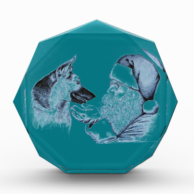 German Shepherd and Santa Claus Award (Front)