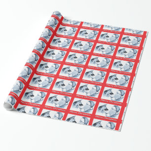 German Shepherd and Santa Claus Merry Christmas Wrapping Paper