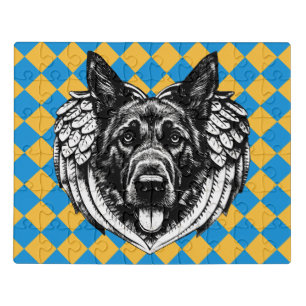 German shepherd Angel dog head art illustration  Jigsaw Puzzle