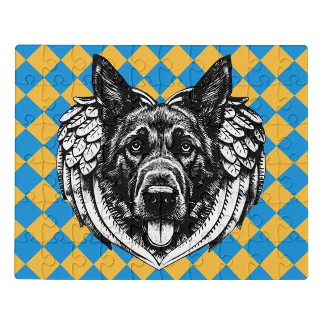 German shepherd Angel dog head art illustration  Jigsaw Puzzle (Puzzle Horizontal)