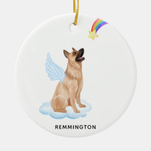 German Shepherd Angel Dog Personalized Memorial Ceramic Ornament