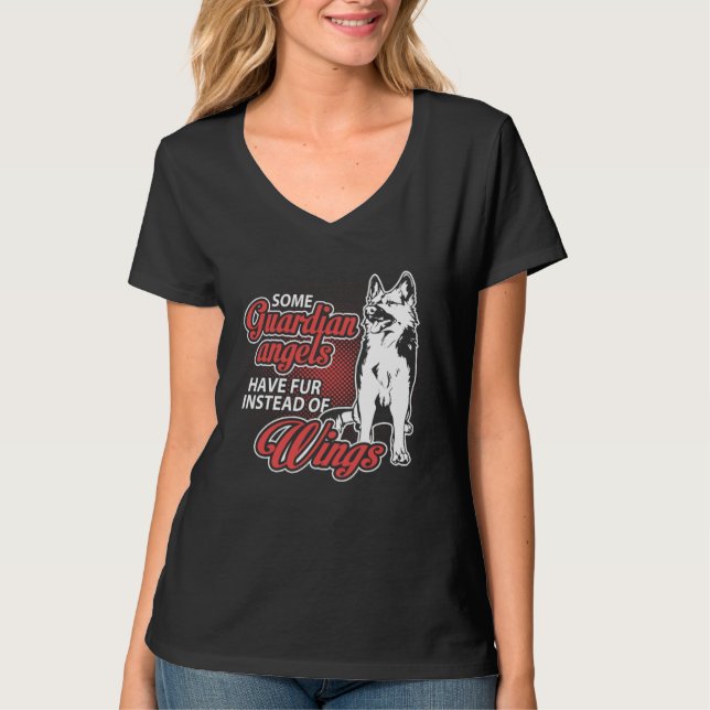 German Shepherd Angel Have Fur Instead Wings T-Shirt (Front)