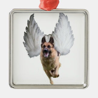 German Shepherd Angel Metal Ornament