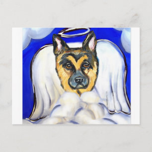 German shepherd angel postcard