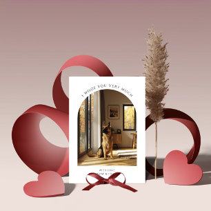 German Shepherd Arch Photo Woof You Valentines Holiday Card