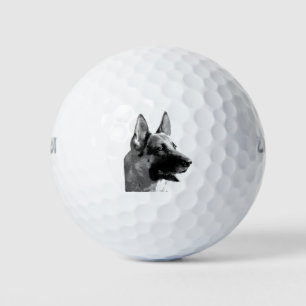 German Shepherd Art Golf Balls