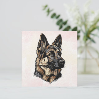 German Shepherd Art Invitation