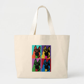 German Shepherd Art Large Tote Bag