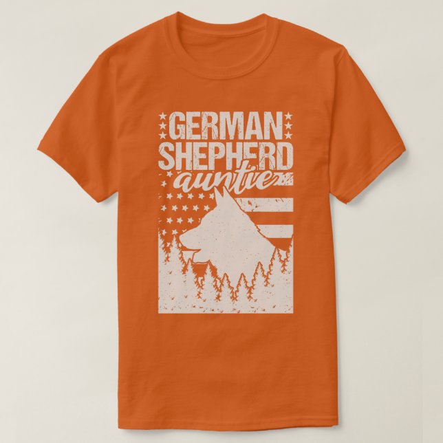 German Shepherd Auntie Birthday Gift T-Shirt (Design Front)