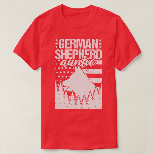 German Shepherd Auntie Birthday Gift T-Shirt (Design Front)
