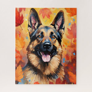 German Shepherd Autumn Thanksgiving  Jigsaw Puzzle