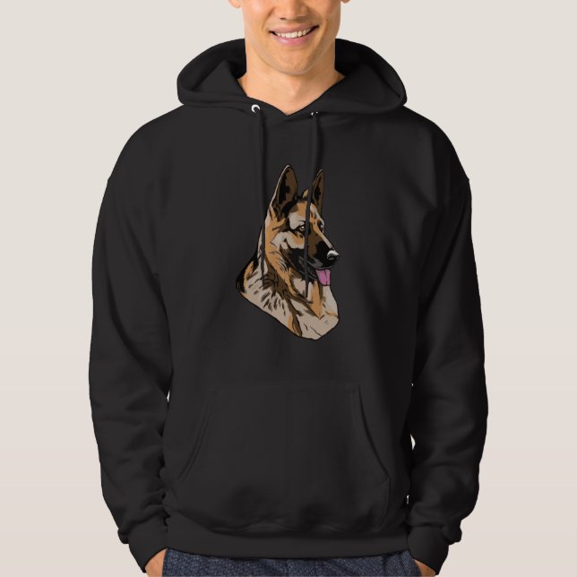 German Shepherd Awesome Guard Dog Hoodie (Front)