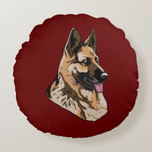 German Shepherd Awesome Guard Dog Round Pillow